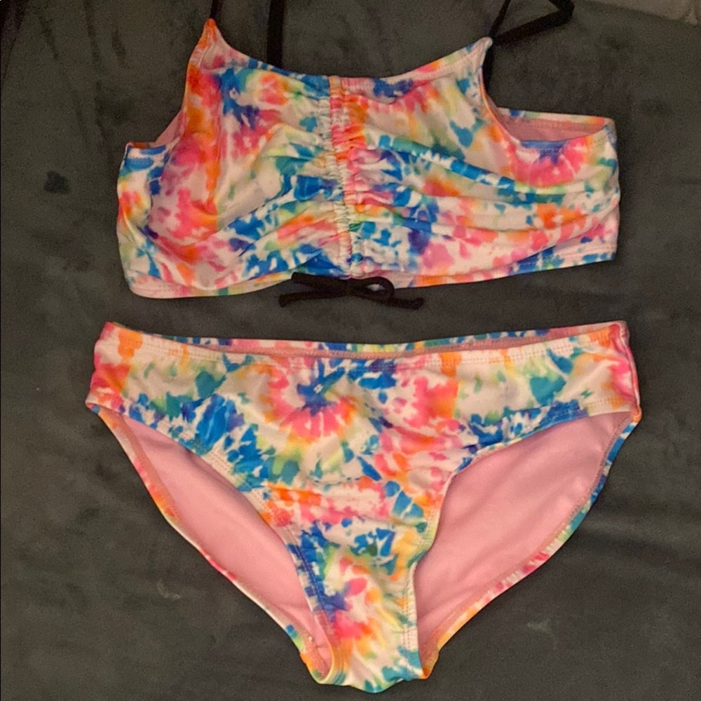Colorful Tie-Dye Kids Bikini Set